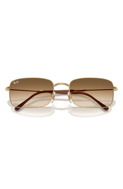 Shop Ray Ban Ray-ban 59mm Gradient Rectangle Sunglasses In Gold Flash