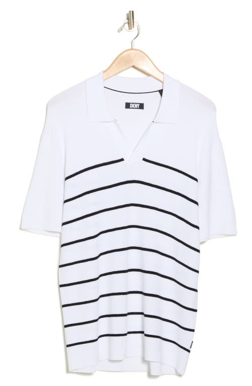 Shop Dkny Sportswear Dkny Maren Stripe Sweater Polo In White