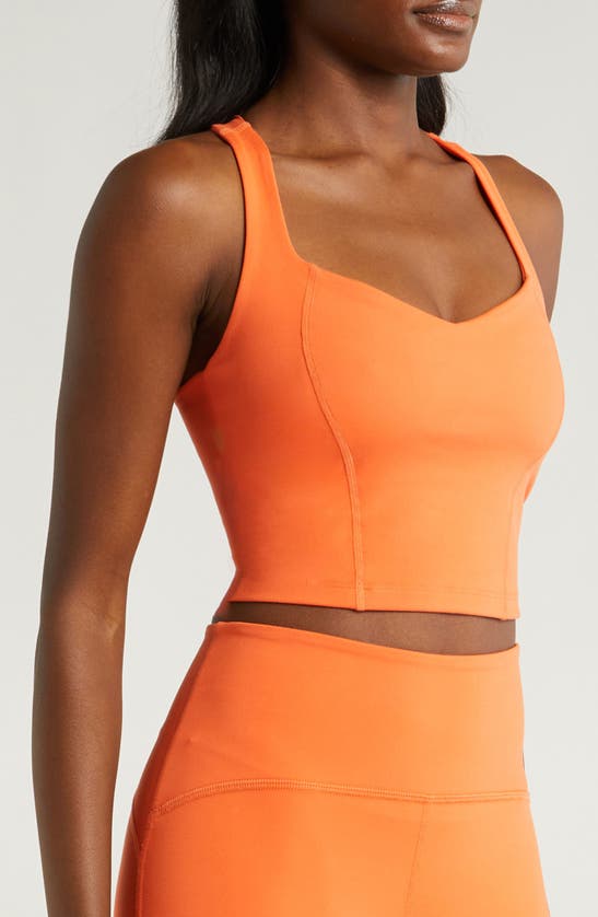 Shop Beyond Yoga Powerbeyond Intensity Crop Tank In Sunset Orange