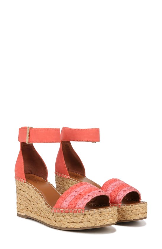 Shop Franco Sarto Clemens Ankle Strap Platform Wedge Sandal In Orange