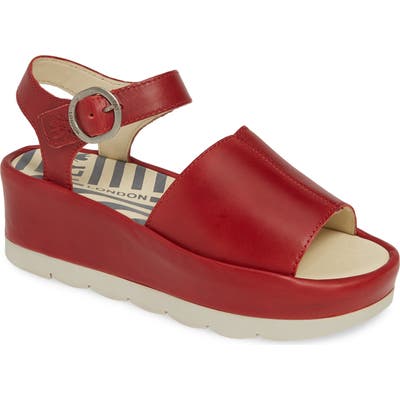 Fly London Bano Platform Sandal - Red