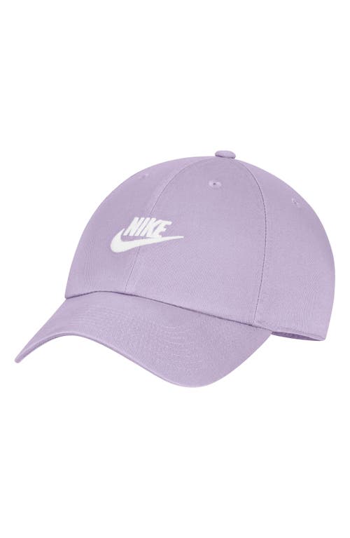 Nike Club Futura Wash Baseball Cap In Violet Mist,white
