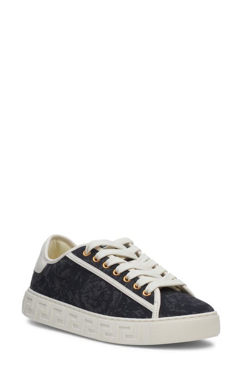 Barroco Greca Jacquard Low Top Sneaker in Black/Off White