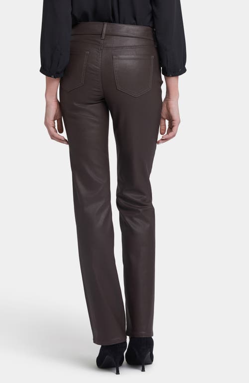 Nydj Marilyn Coated Straight Leg Jeans In Coffee Bean Coated