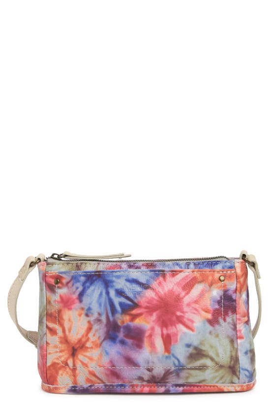 American Leather Co. Dean Leather Crossbody Bag In Tie Dye Floral