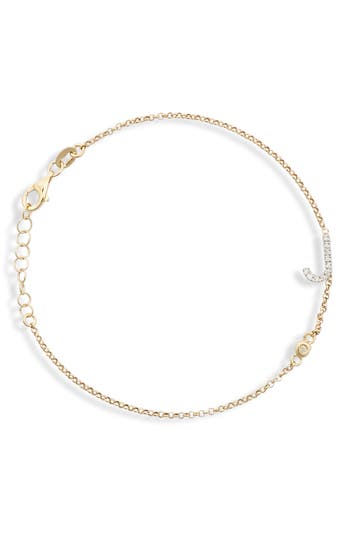 Meshmerise Diamond Initial Bezel Bracelet In Yellow-j