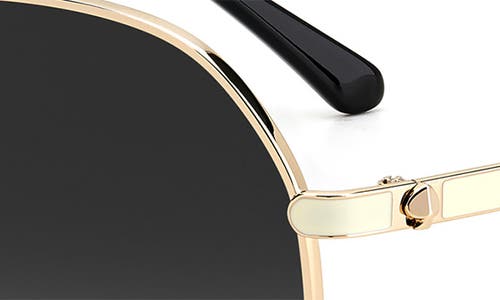 Shop Kate Spade New York 60mm Neshafs Round Sunglasses In Gold Black/grey Shaded