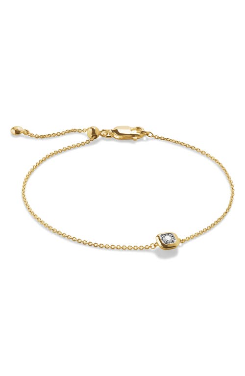 Shop Monica Vinader Asscher Lab Created Diamond Pendant Bracelet In 18ct Gold Vermeil/diamond