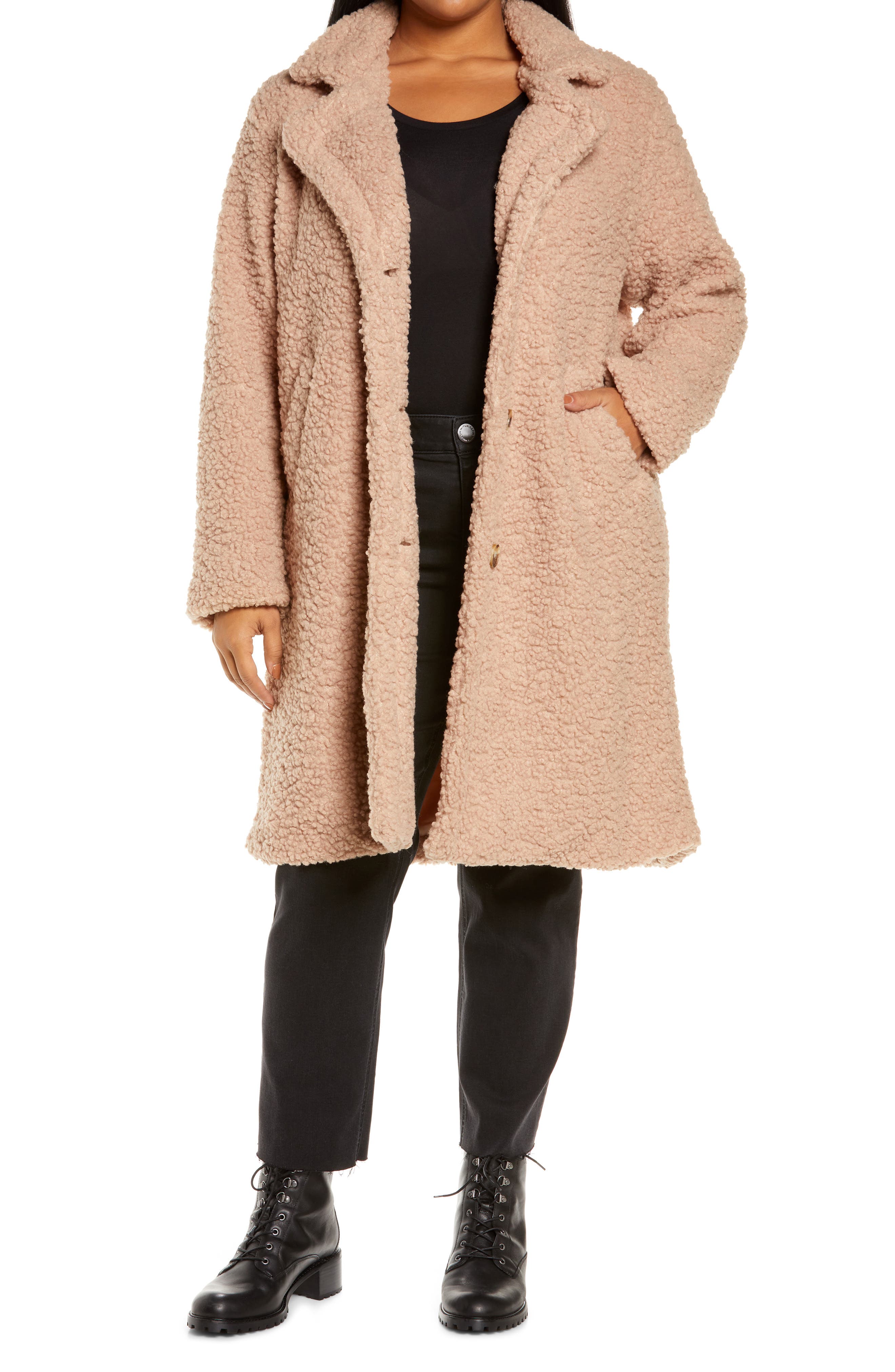plus size pile coat