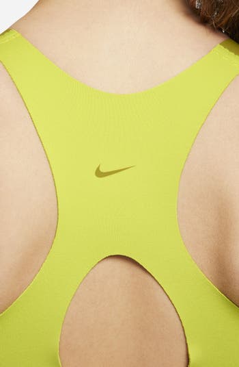 Nike Women's Polyester Wire Free As W Nk Df Alpha Bra Sports Bra  (AJ0844-680_Beyond Pink Cactus Flower_S)