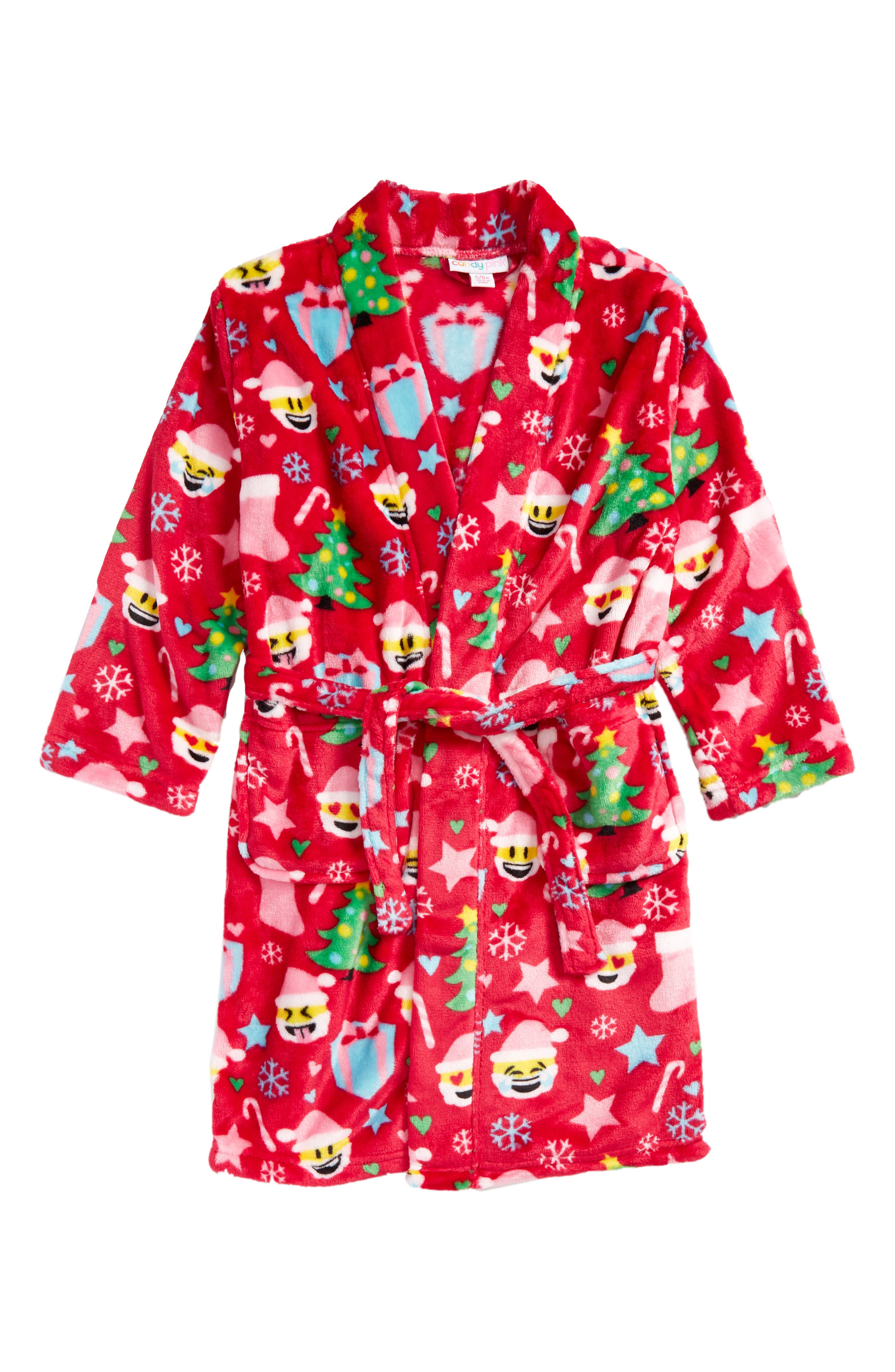 Candy Pink Christmas Emoji Robe (Little Girls & Big Girls) Nordstrom