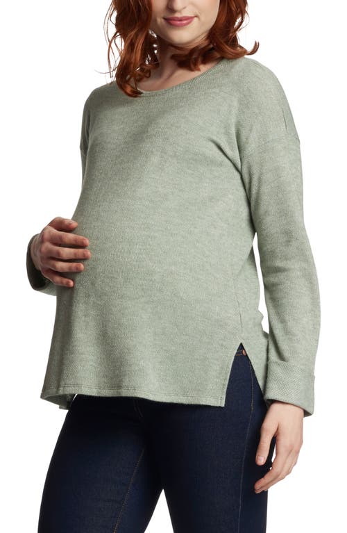 Everly Grey Andria Maternity/Nursing Thermal Top in Moss
