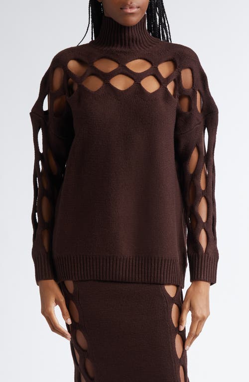 Diotima Albion Cutout Wool Blend Sweater in Coffee 