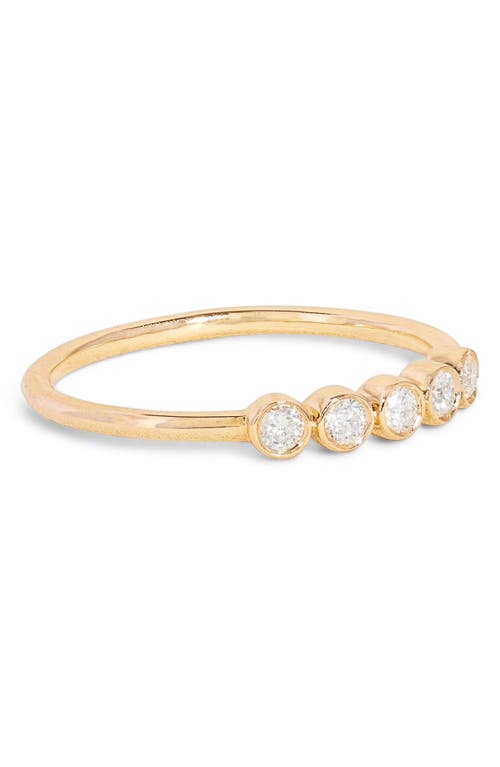 Shop Stone And Strand Bezel Diamond Line Ring In 10k Yellow Gold/white Diamond