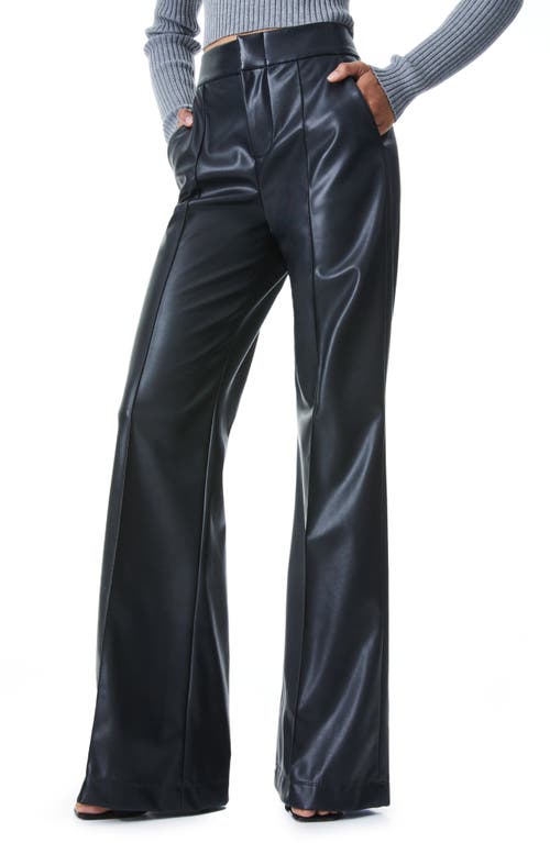 Alice + Olivia Dylan High Waist Wide Leg Faux Leather Pants in Black