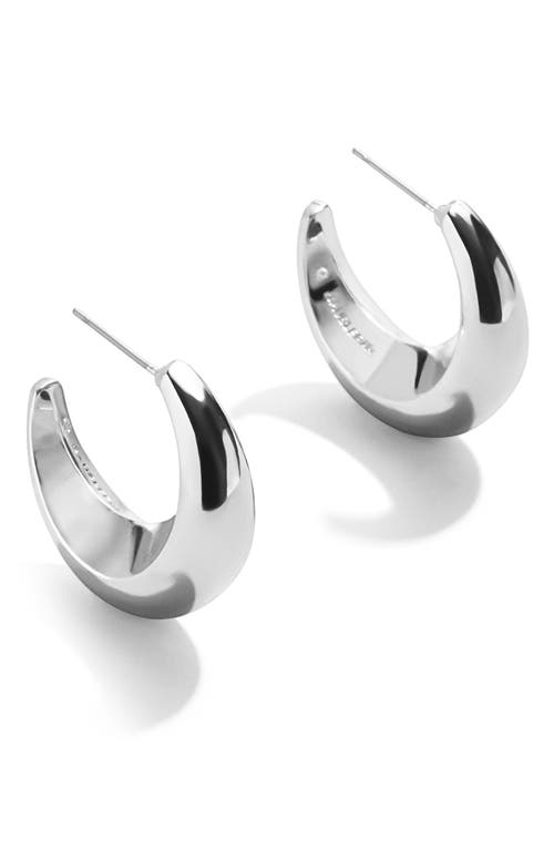 Shop Baublebar Crescent Hoop Earrings In Silver