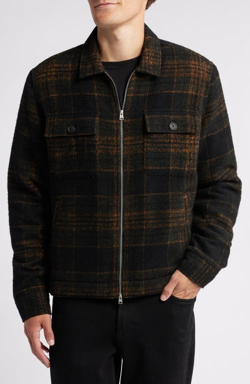 ALLSAINTS ALLSAINTS BAUHAUS PLAID FLEECE LINED FLANNEL ZIP JACKET