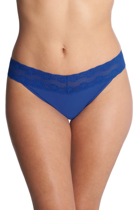 Out From Under Blue Lace Thong Underwear Women's Size Large New