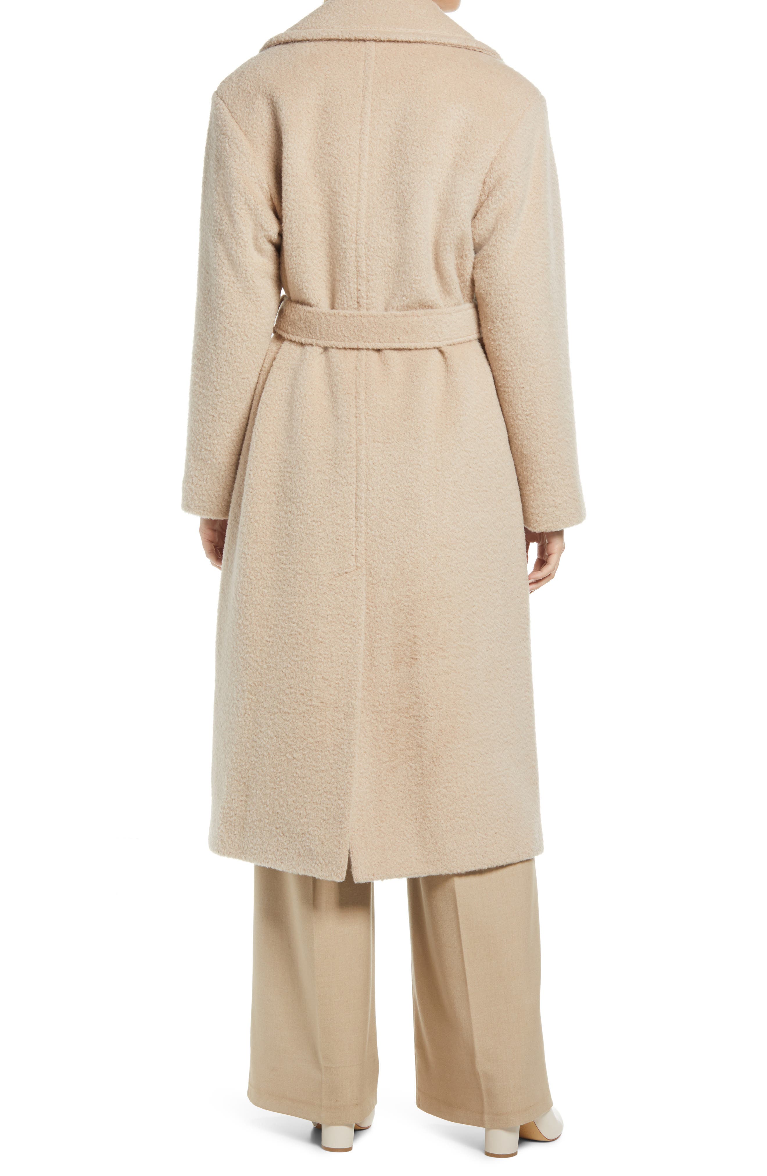 wool blend wrap coat