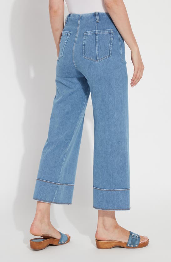 Lyssé Margo Wide Leg Crop Pant In Bleached Blue In Bleached Blue