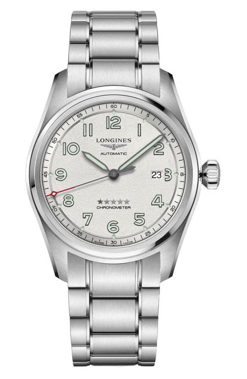 Longines Spirit Automatic Bracelet Watch, 42mm In Silver/white