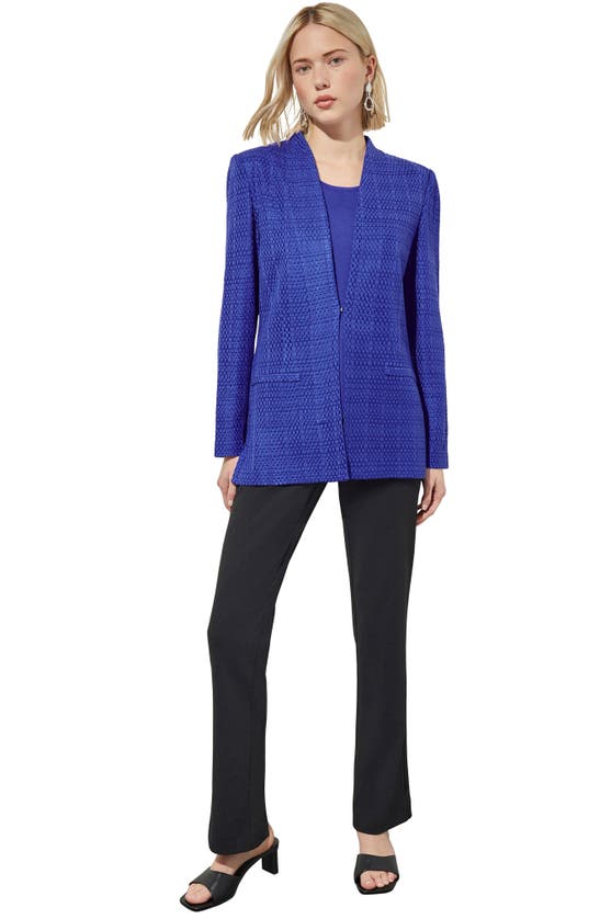 Shop Ming Wang Knit Jacket In Sapphire Sea