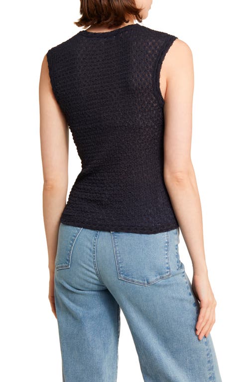 Frame Sleeveless Mesh-lace Top In Black