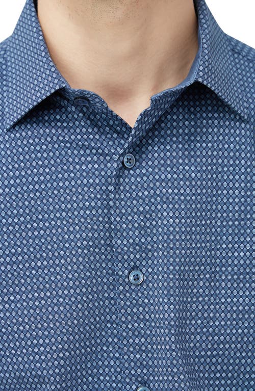 Bugatchi Jimmy Ooohcotton® Geo Print Button-up Shirt In Navy
