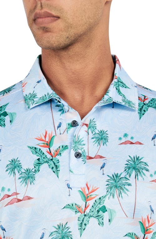 Construct Con.struct Tropical Palm Print Performance Golf Polo In Multi