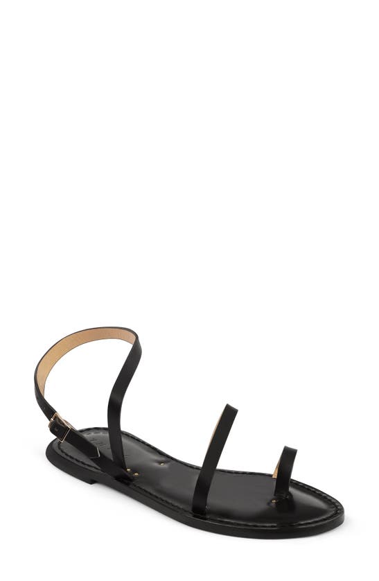 Amanu Style 7 Nakuru Asymmetric Ankle Strap Sandal In Black