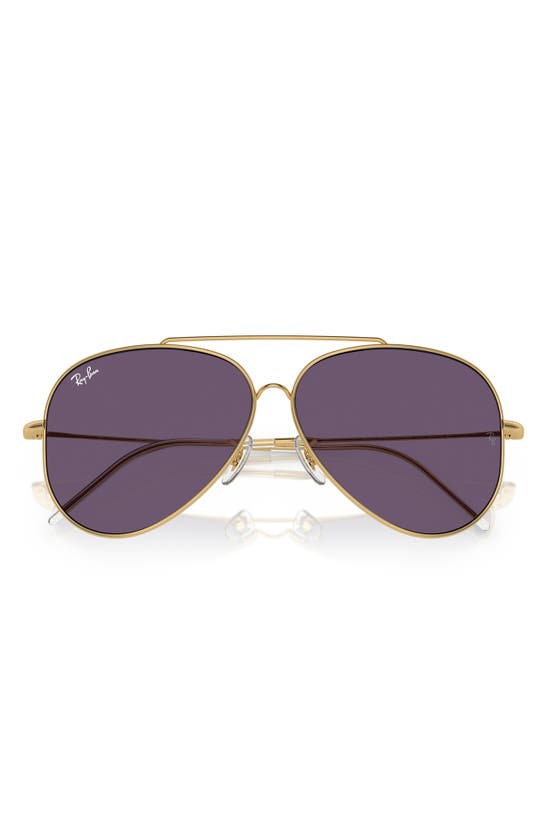 Shop Ray Ban Aviator Reverse 59mm Pilot Sunglasses In Purple