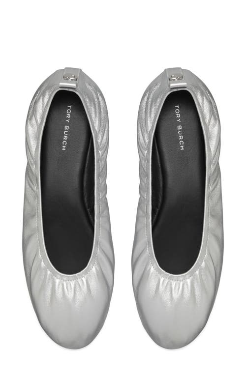 Shop Tory Burch Eddie 2.0 Ballet Flat In Silver