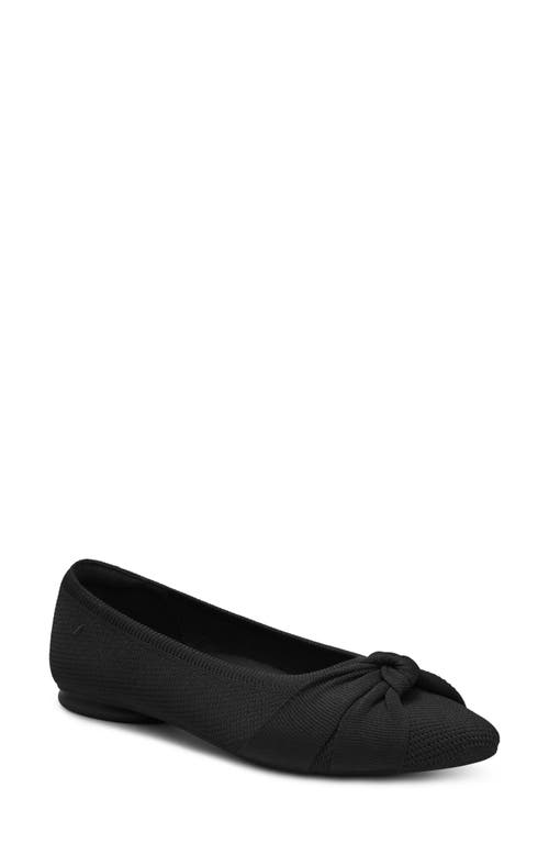 Shop Vivaia Knotted Water Resistant Almond Toe Flat In Black