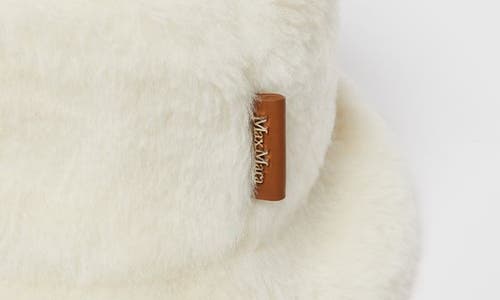 Shop Max Mara Figura Teddy Faux Fur Bucket Hat In White