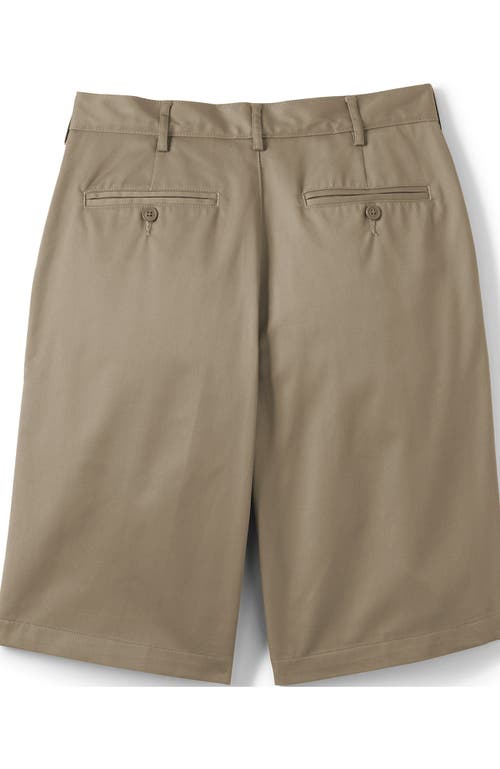 Shop Lands' End School Uniform Young  Plain Front Blend Chino Shorts In Khaki