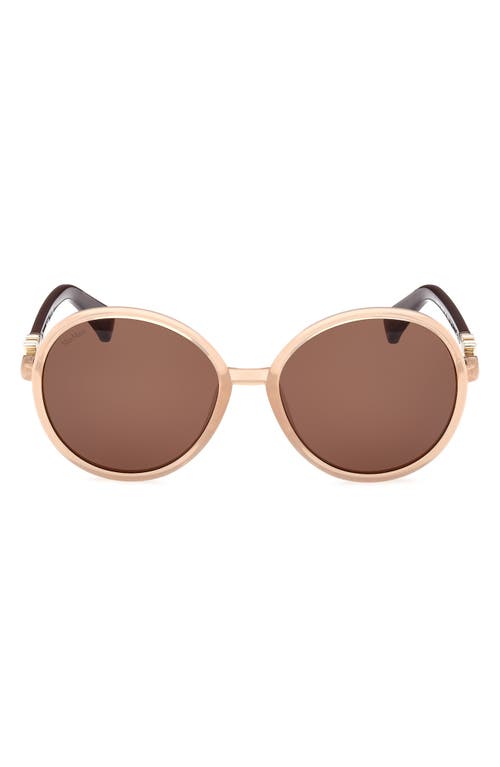 Shop Max Mara 58mm Gradient Round Sunglasses In Beige/other/gradient Brown