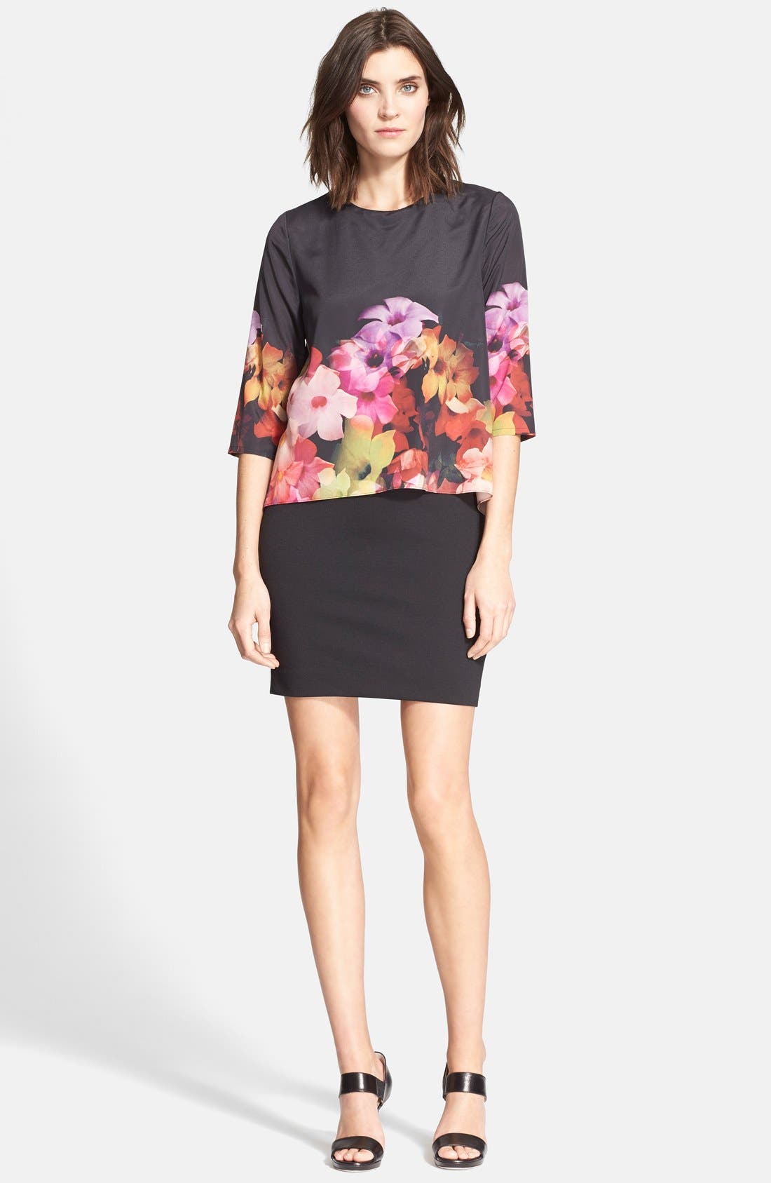 Ted Baker London 'Cadie' Floral Print Popover Tunic Dress Nordstrom