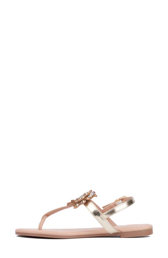 New York And Company Ailis Thing Toe Sandal In Gold