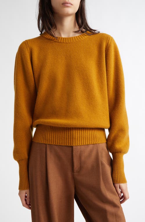 Johnstons Of Elgin Cashmere Milano Stitch Sweater In Ochre