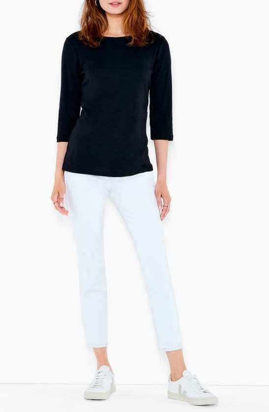 Nzt By Nic+zoe Boatneck T-shirt In Black Onyx