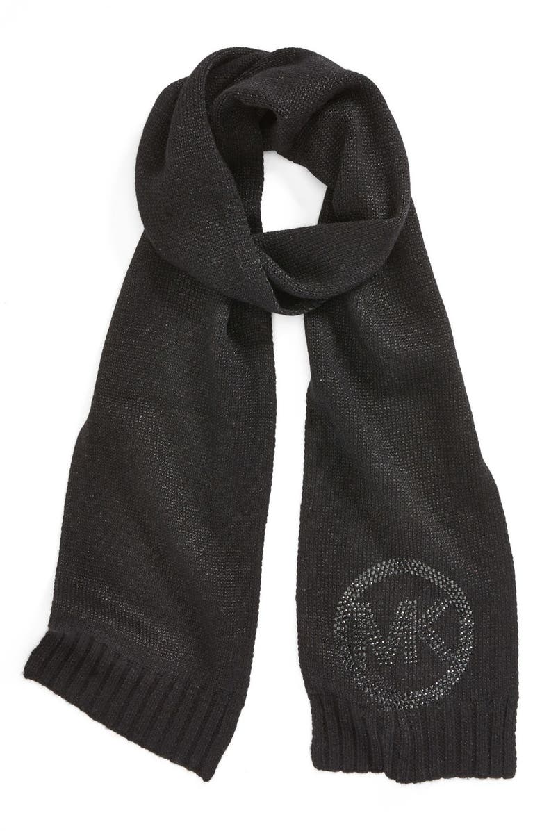 MICHAEL Michael Kors Metallic Knit Logo Scarf | Nordstrom
