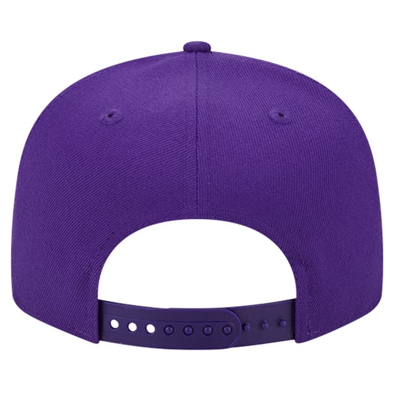 Shop New Era Purple Los Angeles Lakers Evergreen Script Side Patch 9fifty Snapback Hat