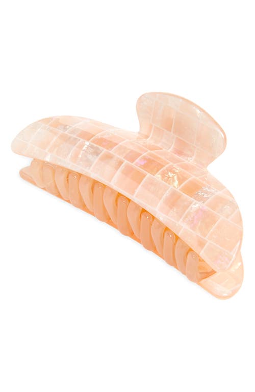 Midi Heirloom Claw Hair Clip in Apricot Shell Checker