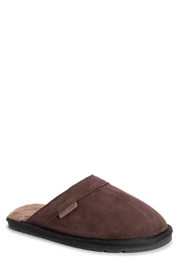 Muk Luks Abbott Faux Fur Lined Slipper In Mahogany