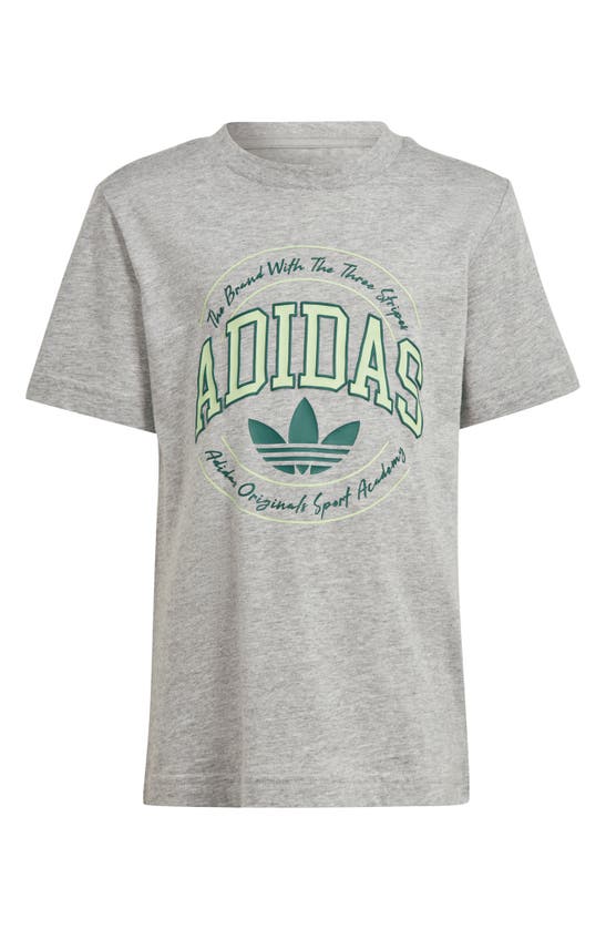 Shop Adidas Originals Kids' Vrct Lifestyle Graphic T-shirt & Shorts Set In Medium Grey Heather