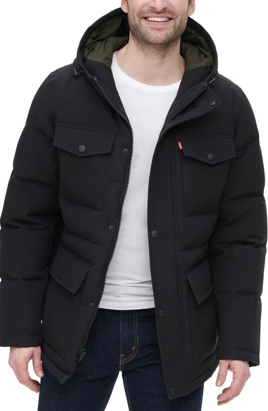 Levi's® Arctic Cloth Heavyweight Parka Jacket In Black