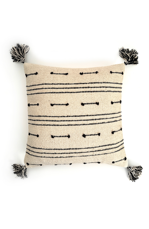 Bit Of Meraki Siara Throw Pillow In Natural/black