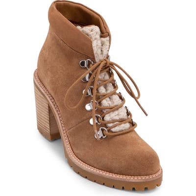 Dolce Vita Post Faux Shearling Trimmed Hiking Boot, Brown