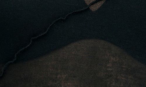 Marcella Melody Ruffle Seam Semisheer Jersey Top In Black