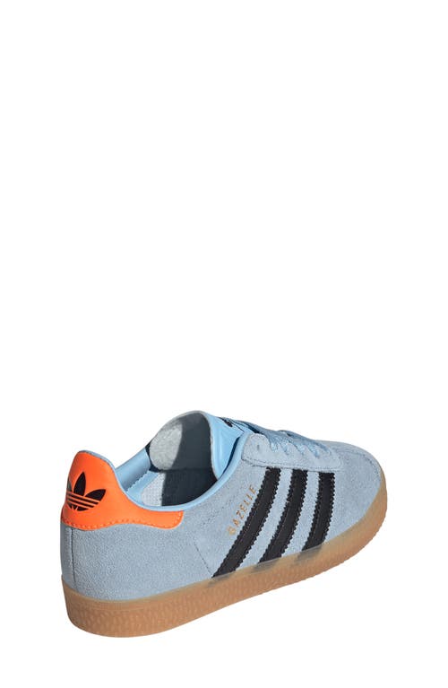 Shop Adidas Originals Adidas Kids' Gazelle Low Top Sneaker In Clear Sky/black/orange